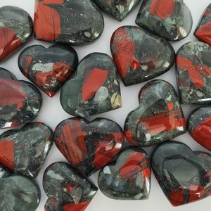 You Pick African Bloodstone Heart Crystal Carving